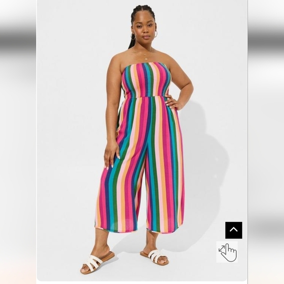 NWT Torrid Washable Gauze Drape Leg Cover-Up Jumpsuit plus size 3x - Picture 3 of 13